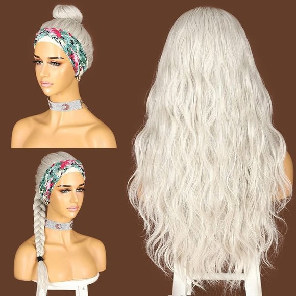 Silver Gray Headband Wig - Picture 1 of 3